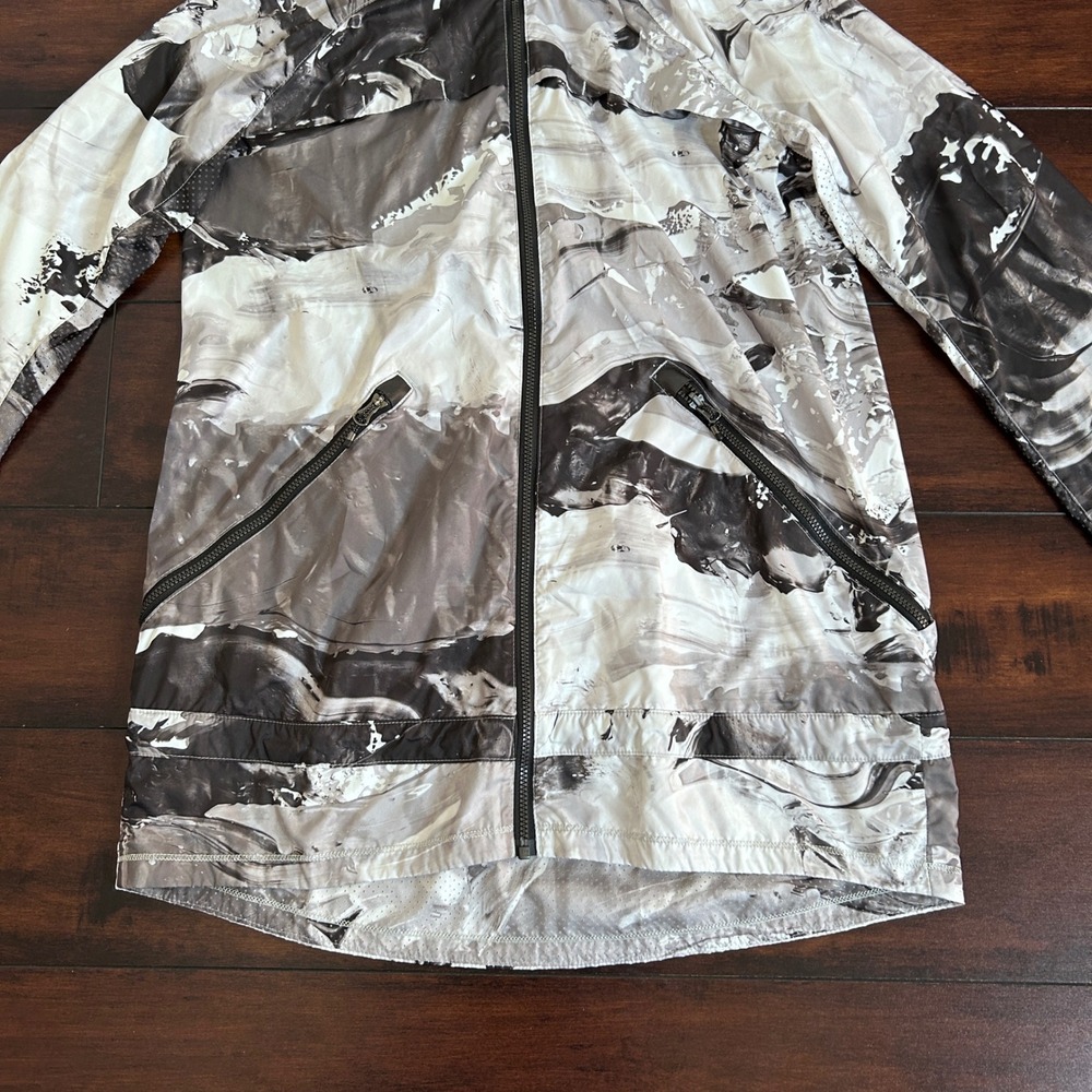 Lululemon Miss Misty Jacket II Hooded Full Zip Packable Sz 4 Marble Black White - Picture 5 of 10
